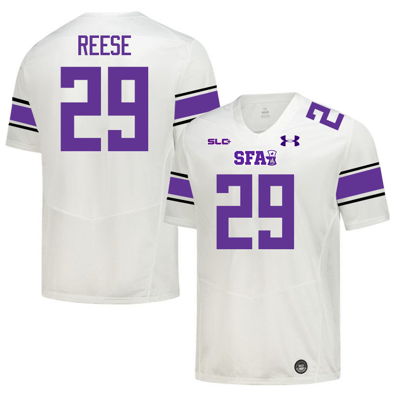 Stephen F. Austin Lumberjacks #29 Richard Reese College Football Jerseys,Uniforms-White